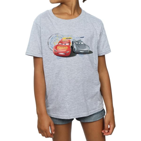 Disney Girls Cars Lightning Vs Storm Cotton T-Shirt