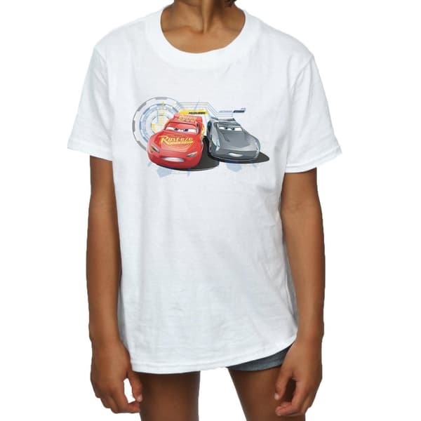 Disney Girls Cars Lightning Vs Storm Cotton T-Shirt
