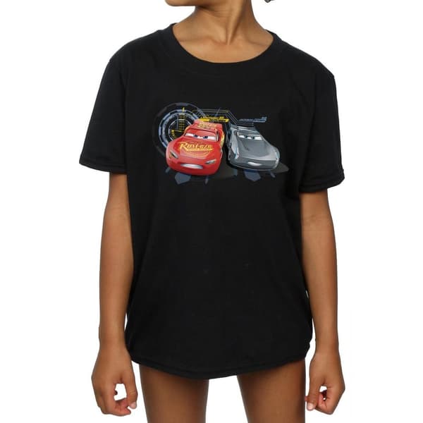 Disney Girls Cars Lightning Vs Storm Cotton T-Shirt