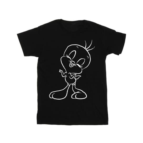 Looney Tunes Womens/Ladies Tweety Pie Outline Cotton Boyfriend T-Shirt