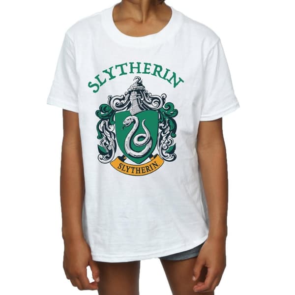 Harry Potter Girls Slytherin Crest Cotton T-Shirt