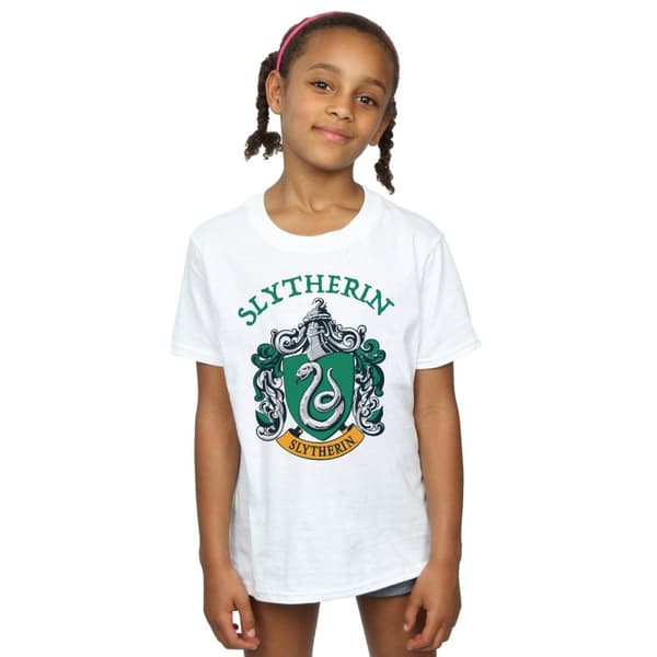 Harry Potter Girls Slytherin Crest Cotton T-Shirt