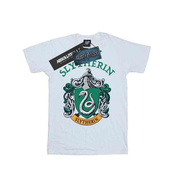 Harry Potter Girls Slytherin Crest Cotton T-Shirt White 5-6 Years