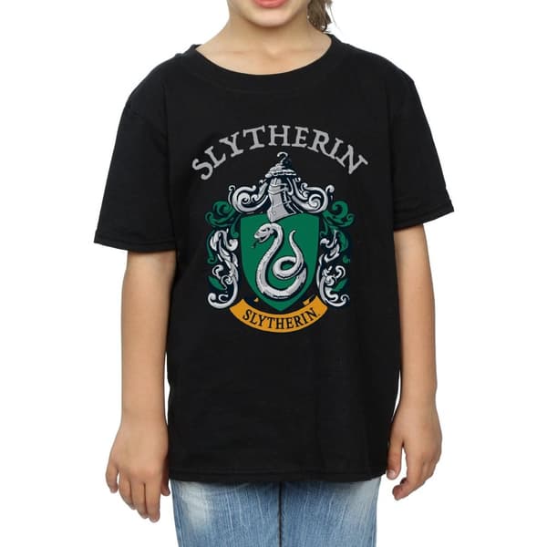 Harry Potter Girls Slytherin Crest Cotton T-Shirt