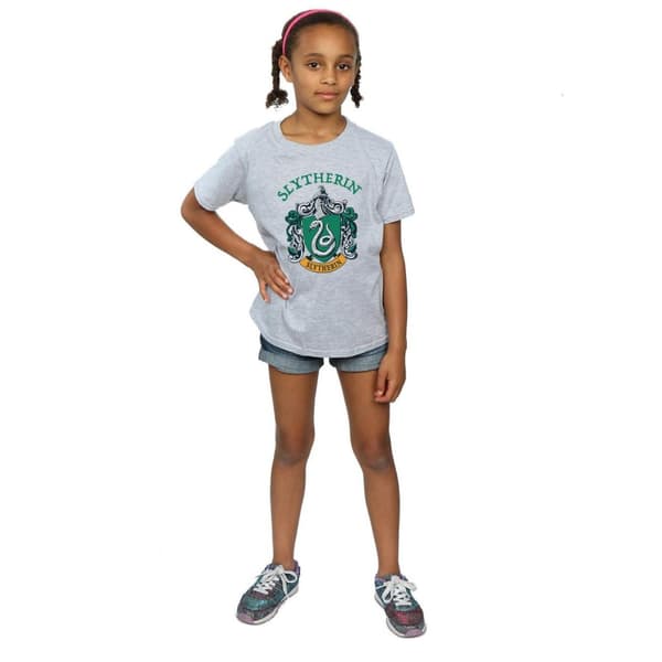 Harry Potter Girls Slytherin Crest Cotton T-Shirt