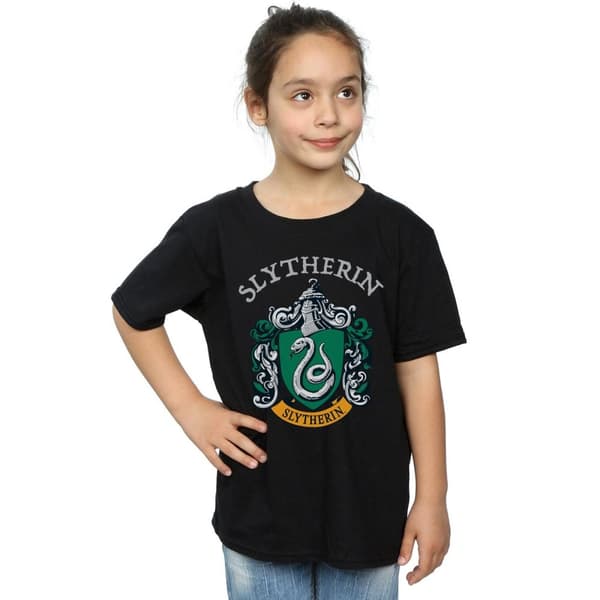 Harry Potter Girls Slytherin Crest Cotton T-Shirt