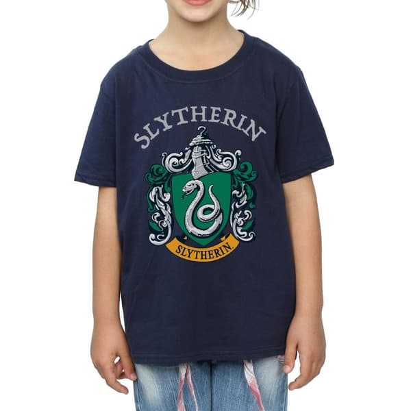 Harry Potter Girls Slytherin Crest Cotton T-Shirt