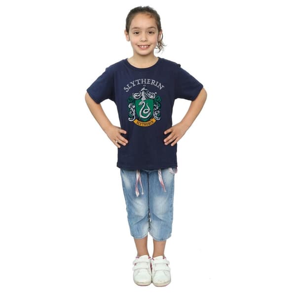 Harry Potter Girls Slytherin Crest Cotton T-Shirt
