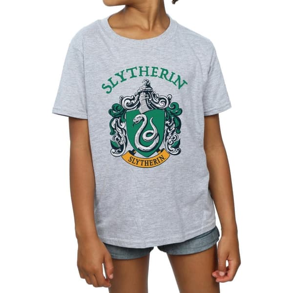 Harry Potter Girls Slytherin Crest Cotton T-Shirt