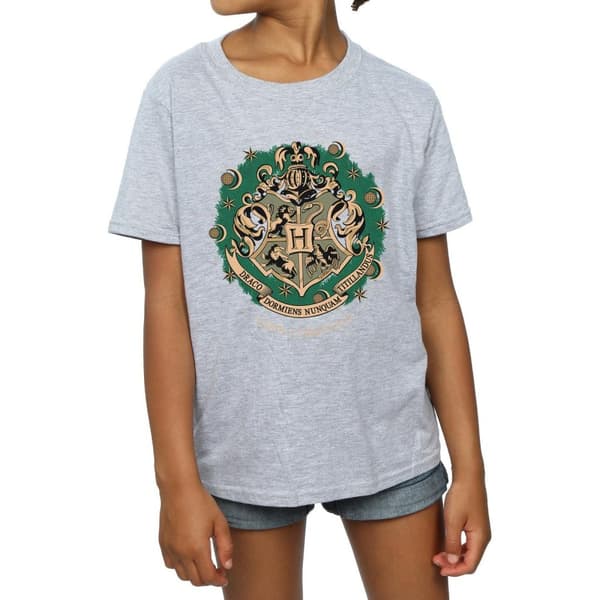 Harry Potter T-shirt i bomull med julkrans för flickor