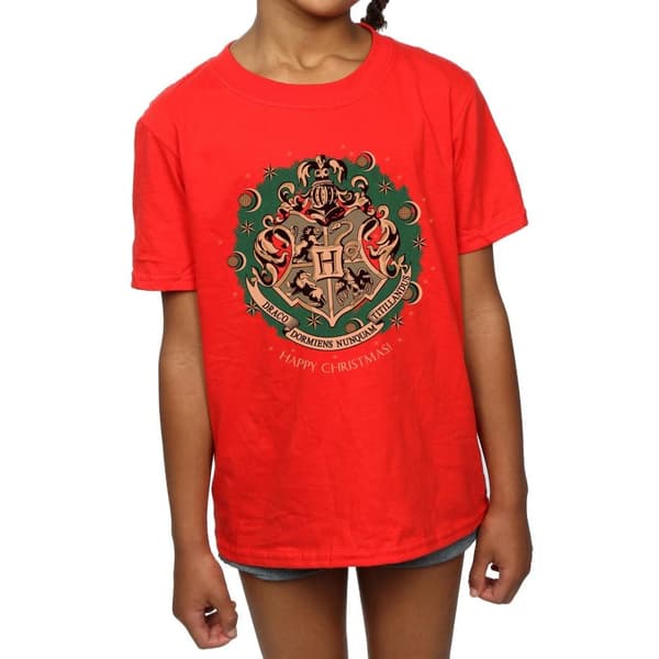 Harry Potter T-shirt i bomull med julkrans för flickor