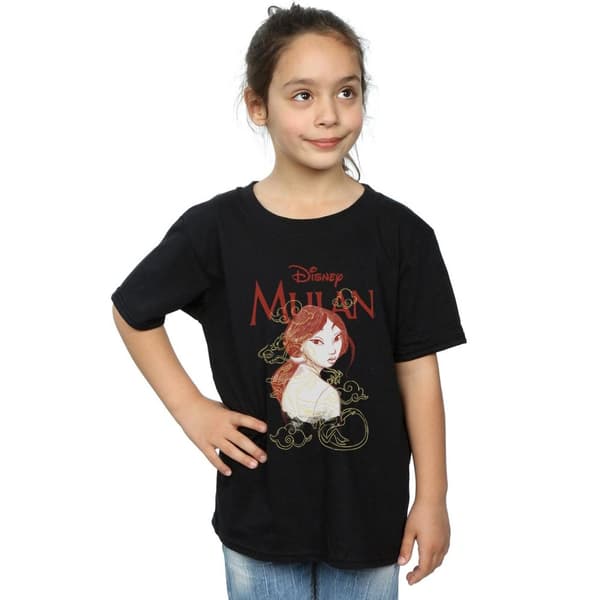 Disney Girls Mulan Dragon Sketch Cotton T-Shirt