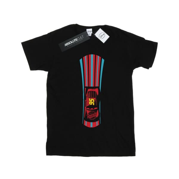 Disney Womens/Ladies Cars Lightning McQueen Stripes Cotton Boyfriend T-Shirt
