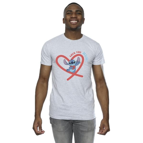 Disney Mens Lilo & Stitch Love You Mum T-Shirt