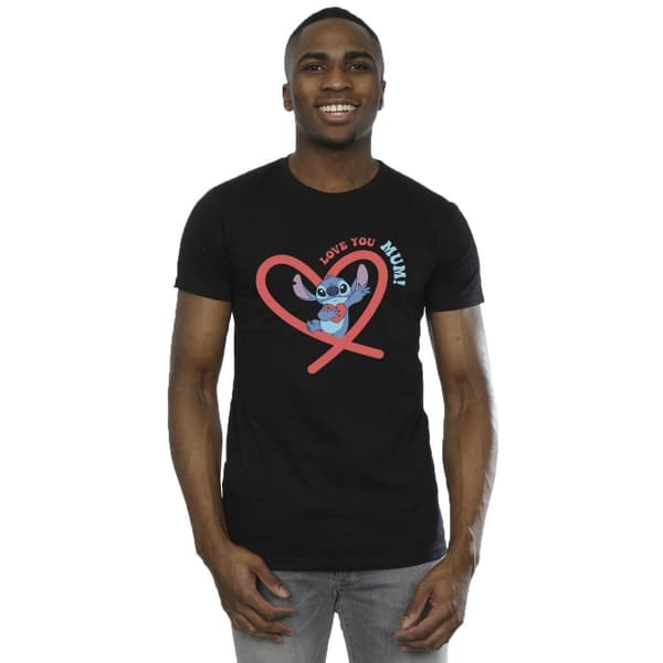 Disney Mens Lilo & Stitch Love You Mum T-Shirt