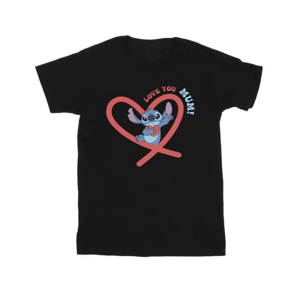Disney Mens Lilo & Stitch Love You Mum T-Shirt