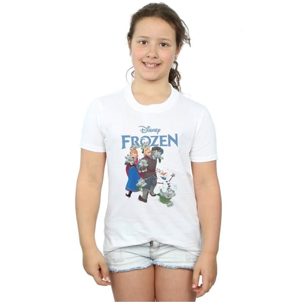 Disney Girls Frozen Happy Trolls Cotton T-Shirt