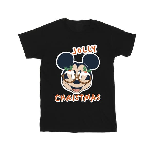 Disney Boys Mickey Mouse Jolly Christmas Glasses T-Shirt