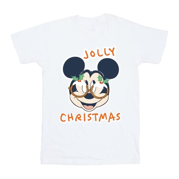 Disney Boys Mickey Mouse Jolly Christmas Glasses T-Shirt