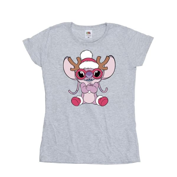 Disney Womens/Ladies Lilo & Stitch Angel Reindeer Cotton T-Shirt