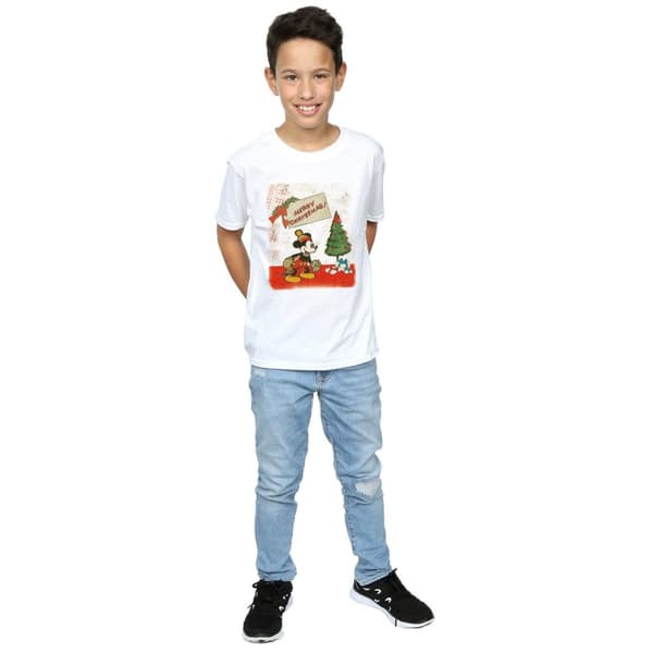 Disney Boys Mickey Mouse Vintage Christmas T-Shirt