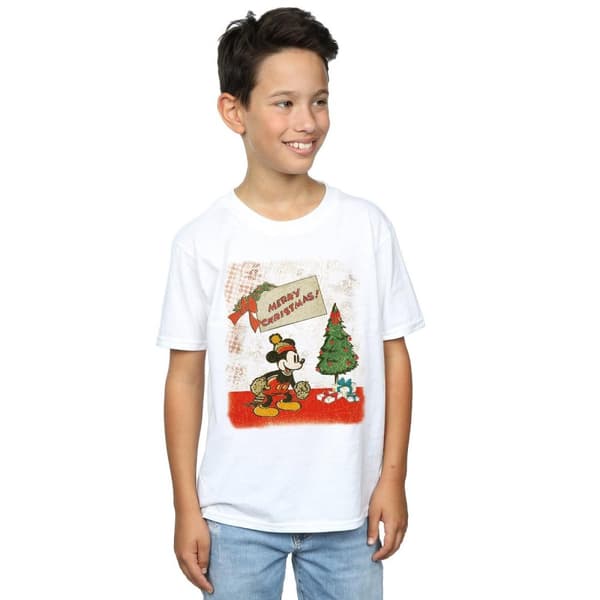 Disney Boys Mickey Mouse Vintage Christmas T-Shirt