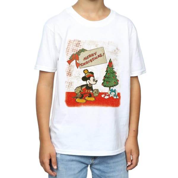 Disney Boys Mickey Mouse Vintage Christmas T-Shirt