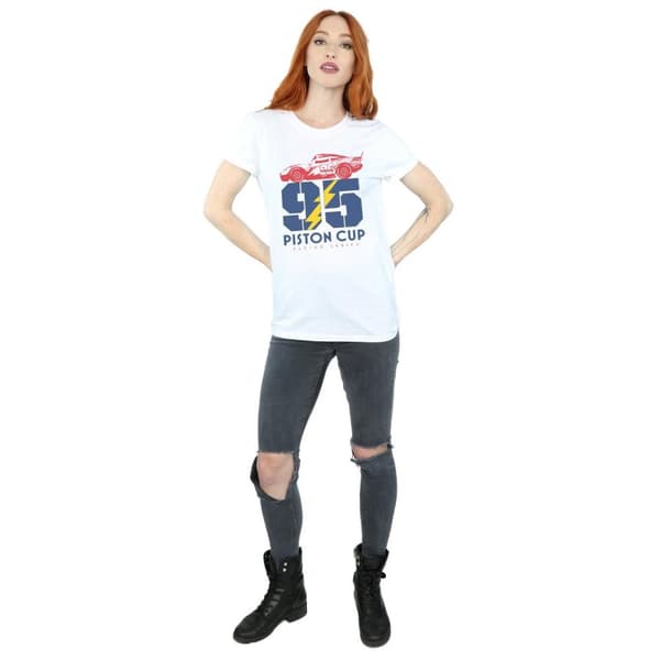 Disney Dam/Tjej Cars Piston Cup 95 Boyfriend-T-shirt i bomull