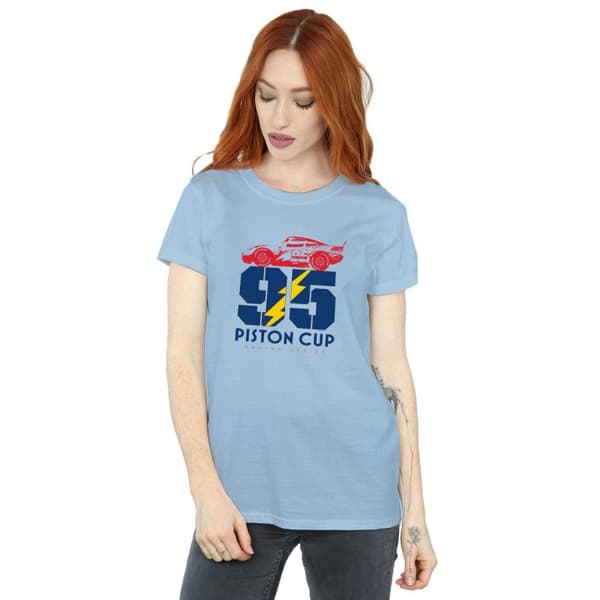 Disney Dam/Tjej Cars Piston Cup 95 Boyfriend-T-shirt i bomull
