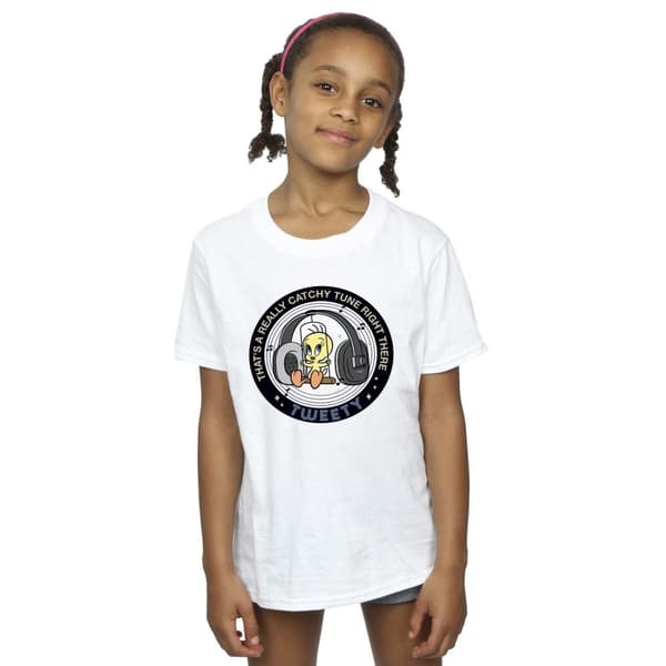 Looney Tunes Girls Tweety Catchy Tune Cotton T-Shirt