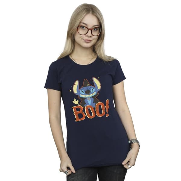 Disney Dam/Tjej Lilo & Stitch Boo! bomulls t-shirt