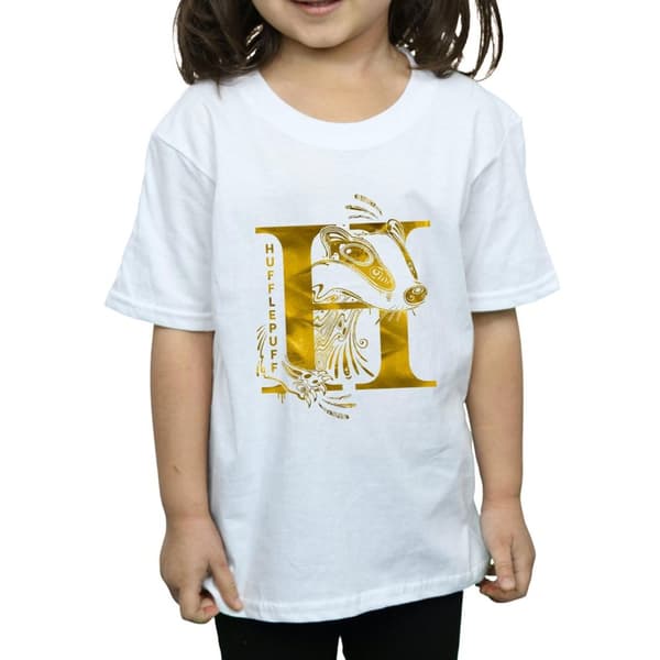 Harry Potter Girls Hufflepuff Badger Cotton T-Shirt