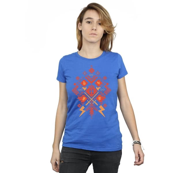 Harry Potter Womens/Ladies Christmas Fair Isle Cotton T-Shirt
