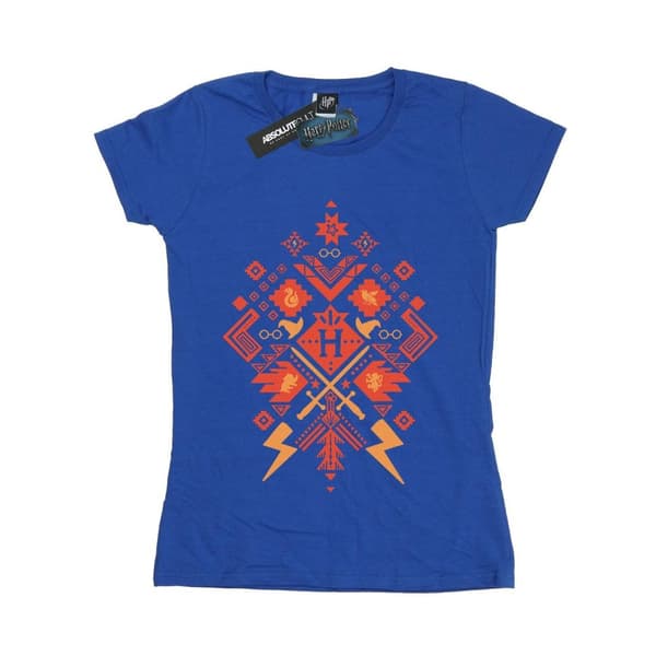 Harry Potter Womens/Ladies Christmas Fair Isle Cotton T-Shirt