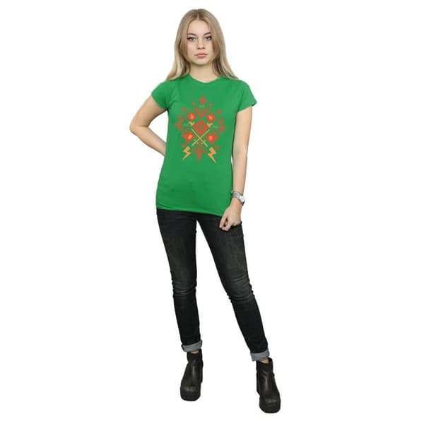 Harry Potter Womens/Ladies Christmas Fair Isle Cotton T-Shirt