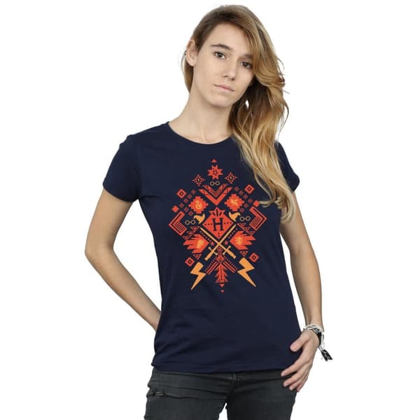 Harry Potter T-shirt i bomull från Fair Isle med julmotiv för damer/damer