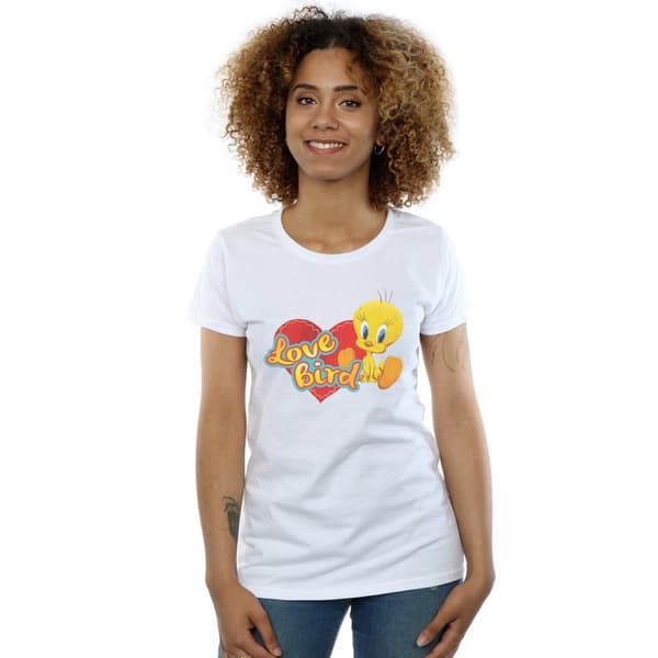 Looney Tunes Dam/Tjej Tweety Pie Alla hjärtans dag Love Bird T-shirt i bomull