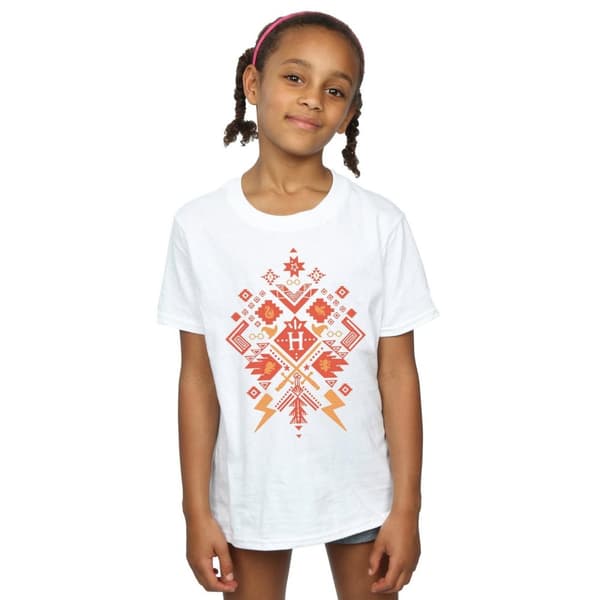 Harry Potter Girls Christmas Fair Isle Cotton T-Shirt