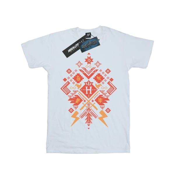 Harry Potter Girls Christmas Fair Isle Cotton T-Shirt