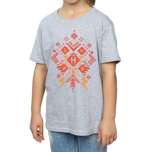 Harry Potter Girls Christmas Fair Isle Cotton T-Shirt