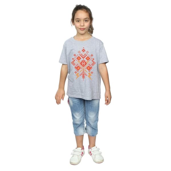 Harry Potter Girls Christmas Fair Isle Cotton T-Shirt