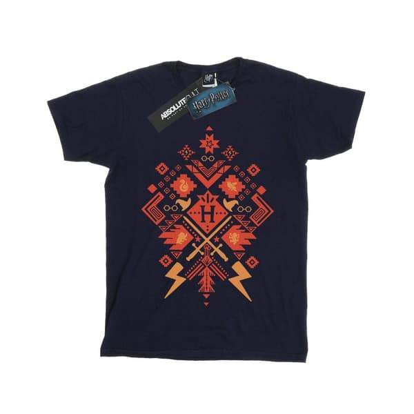 Harry Potter Girls Christmas Fair Isle Cotton T-Shirt