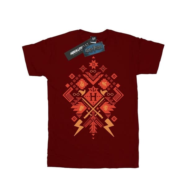 Harry Potter Girls Christmas Fair Isle Cotton T-Shirt