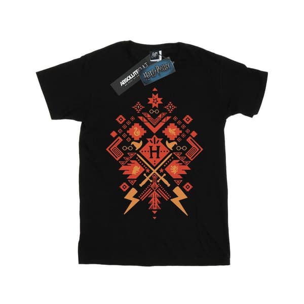 Harry Potter Girls Christmas Fair Isle Cotton T-Shirt