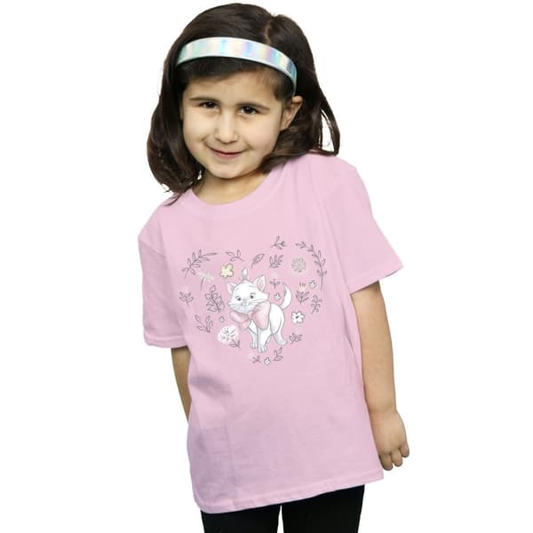 Disney Girls The Aristocats Marie Heart Cotton T-Shirt