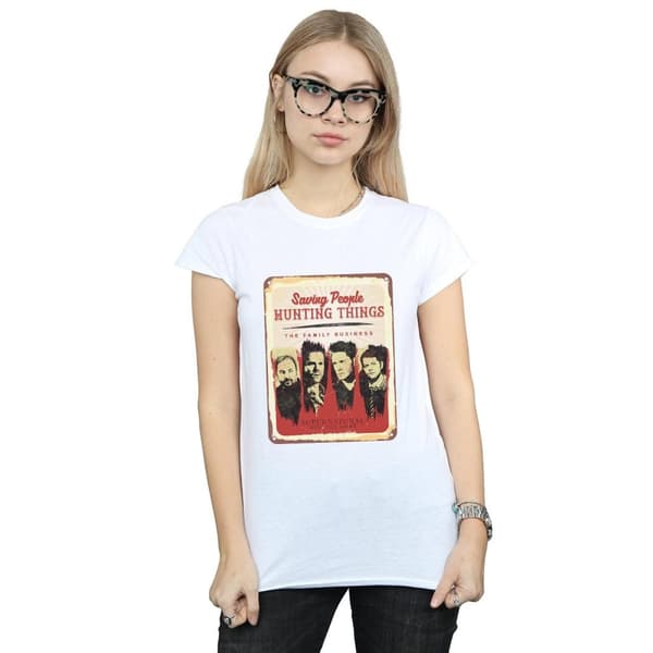 Supernatural Dam/kvinnor Family Business Sign - T-shirt i bomull