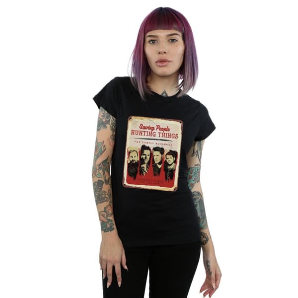 Supernatural Womens/Ladies Family Business Sign Cotton T-Shirt