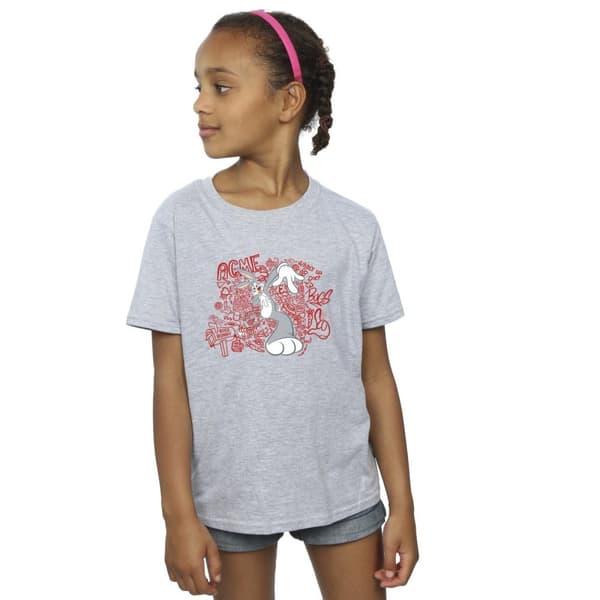 Looney Tunes Girls ACME Doodles Bugs Bunny Cotton T-Shirt