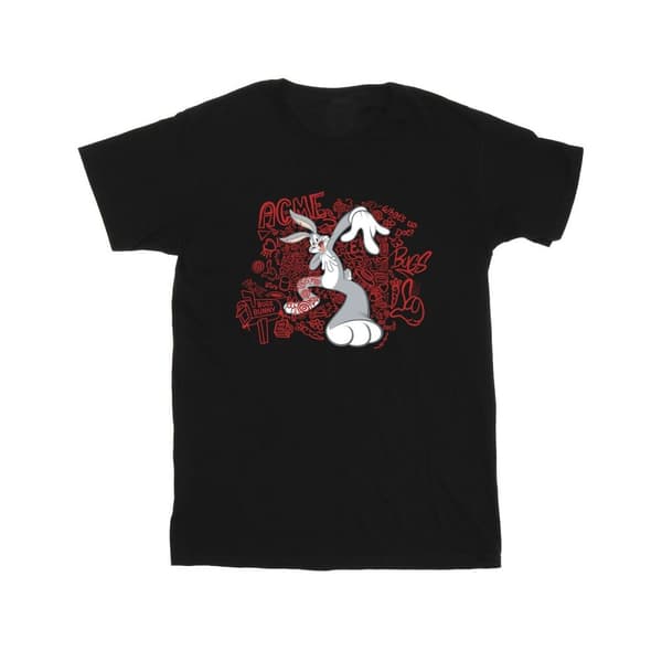 Looney Tunes Girls ACME Doodles Bugs Bunny Cotton T-Shirt