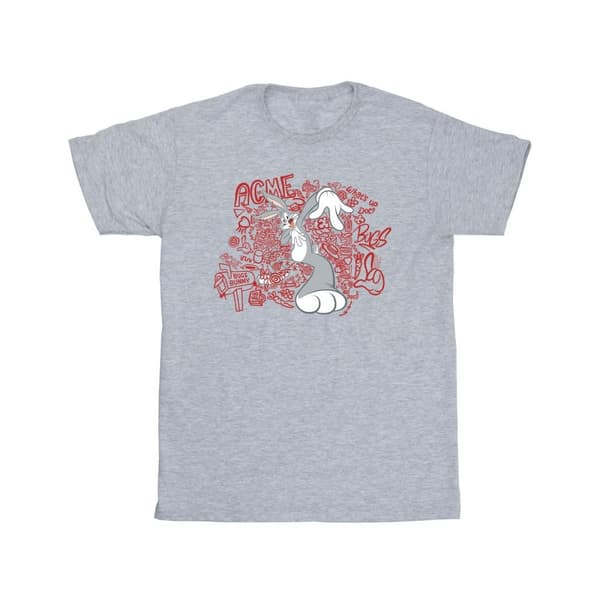 Looney Tunes Girls ACME Doodles Bugs Bunny Cotton T-Shirt